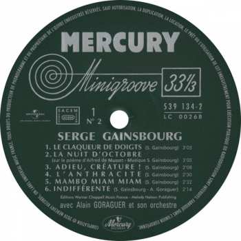 9LP/Coffret Serge Gainsbourg: Intégrale Des Enregistrements Studio, Volume 1 : 1958-1970  LTD