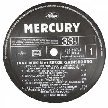 LP Serge Gainsbourg: Jane Birkin - Serge Gainsbourg