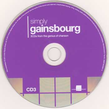 3CD/Coffret Serge Gainsbourg: Simply Gainsbourg (3 CDs From The Genius Of Chanson)