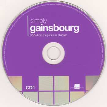 3CD/Coffret Serge Gainsbourg: Simply Gainsbourg (3 CDs From The Genius Of Chanson)