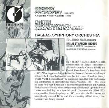 CD Sergei Prokofiev: Prokofiev · Alexander Nevsky Cantata - Shostakovic Symphony NO. 9, Op.70