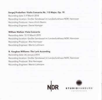 CD Sergei Prokofiev: Violin Concerto No. 1 | Viola Concerto | The Lark Ascending