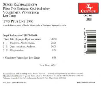 CD Sergei Vasilyevich Rachmaninoff: Piano Trio Elegiaque, Op. 9 In D Minor / Lost Tango