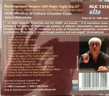 CD Sergei Vasilyevich Rachmaninoff: Vespers (All-Night Vigil) op. 37