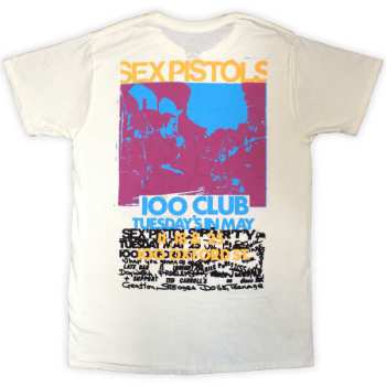 Marchandises Sex Pistols: The Sex Pistols Unisex T-shirt: 100 Club (natural) (back Print) (small) S