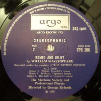 4LP/Coffret William Shakespeare: Romeo and Juliet