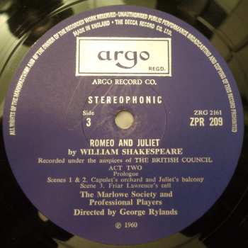 4LP/Coffret William Shakespeare: Romeo and Juliet