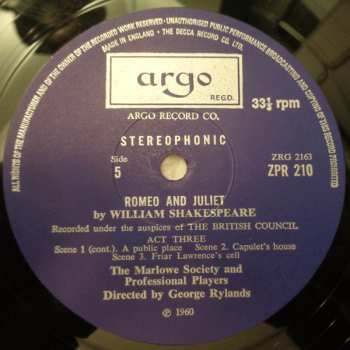 4LP/Coffret William Shakespeare: Romeo and Juliet
