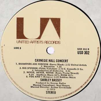 2LP Shirley Bassey: Live At Carnegie Hall