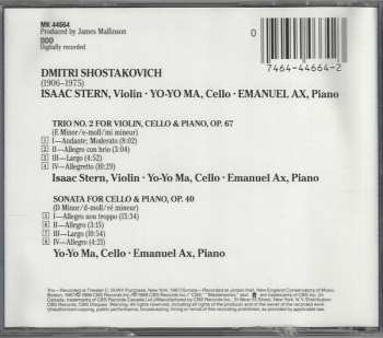 CD Yo-Yo Ma: Trio. Op. 67 • Sonata For Cello & Piano