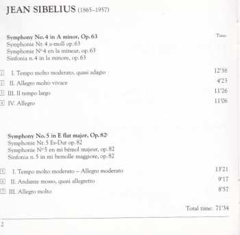 CD Jean Sibelius: Symphonies 4 & 5