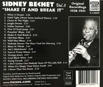CD Sidney Bechet: Vol. 3 - Shake It And Break It - Original Recordings 1938-1941