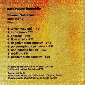 CD Simon Nabatov: Perpetuum Immobile