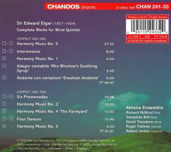 2CD Sir Edward Elgar: Complete Works For Wind Quintet