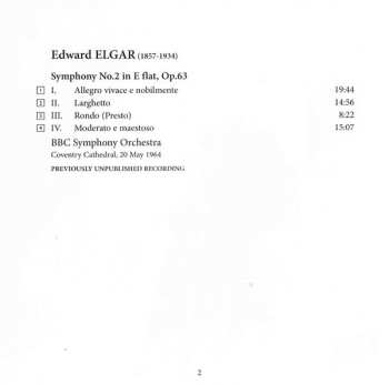 CD BBC Symphony Orchestra: Elgar: Symphony No.2 (Coventry Cathedral, 20 May 1964)