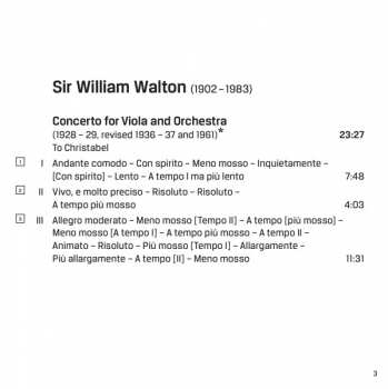SACD Sir William Walton: Viola Concerto / Partita For Orchestra / Sonata For String Orchestra