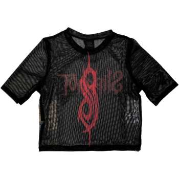 Marchandises Slipknot: Slipknot Ladies Crop Top: Logo (back Print & Mesh) (xx-small) XXS