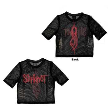 Marchandises Slipknot: Slipknot Ladies Crop Top: Logo (back Print & Mesh) (xx-small) XXS