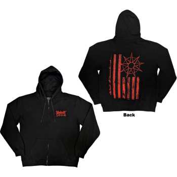 Marchandises Slipknot: Slipknot Unisex Zipped Hoodie: 9-point Flag (back Print) (small) S