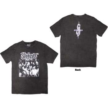 Marchandises Slipknot: Slipknot Unisex Stone Wash T-shirt: Album Splatter (charcoal Grey) (back Print) (small) S