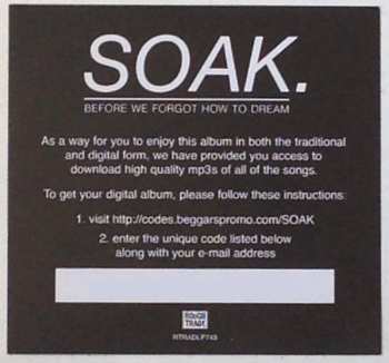 LP SOAK: Before We Forgot How To Dream CLR