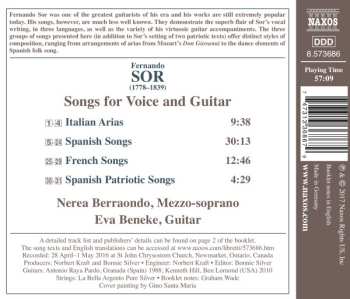 CD Fernando Sor: Songs For Voice And Guitar