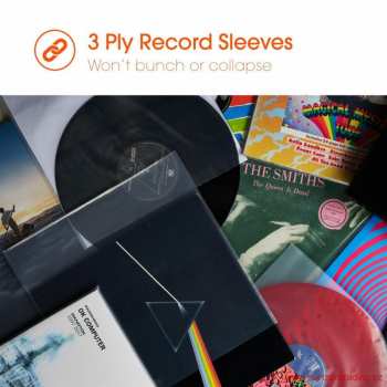 Technique audio Spincare Audiophile 12 Inch Inner Vinyl Record Sleeves - 100 Ks