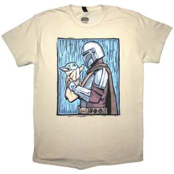 Merch Star Wars: T-shirt The Mandalorian Holding Grogu