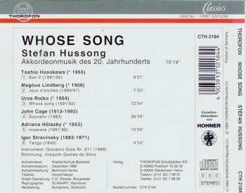 CD Stefan Hussong: Whose Song (Akkordeonmusik Des 20. Jahrhunderts)