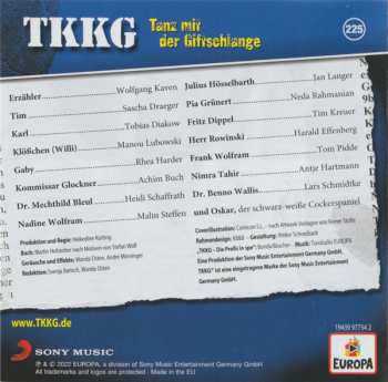 CD Stefan Wolf: TKKG 225 - Tanz Mit Der Giftschlange