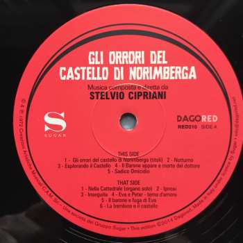2LP Stelvio Cipriani: Gli Orrori Del Castello Di Norimberga (Baron Blood) LTD