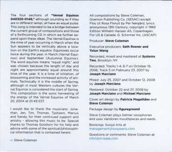 CD Steve Coleman And Five Elements: Harvesting Semblances And Affinities