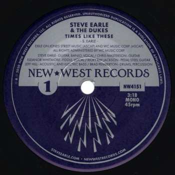 SP Steve Earle & The Dukes: Times Like These / The Devil Put The Coal In The Ground