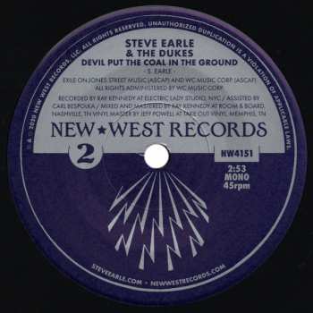 SP Steve Earle & The Dukes: Times Like These / The Devil Put The Coal In The Ground
