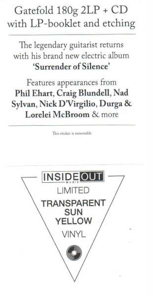 2LP/CD Steve Hackett: Surrender Of Silence CLR | LTD