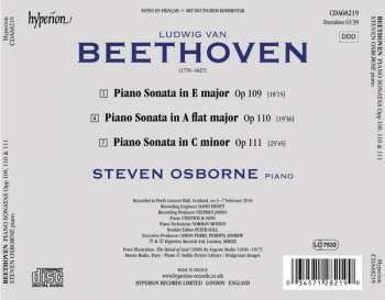 CD Ludwig van Beethoven: Piano Sonatas: Op 109 In E Major, Op 110 In A Flat Major, Op 111 In C Minor