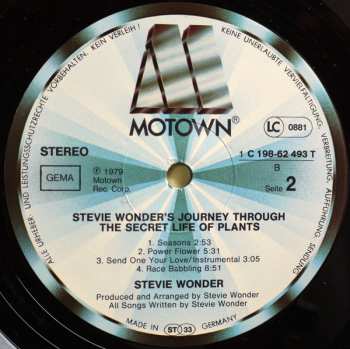 2LP Stevie Wonder: Stevie Wonder’s Journey Through The Secret Life Of Plants