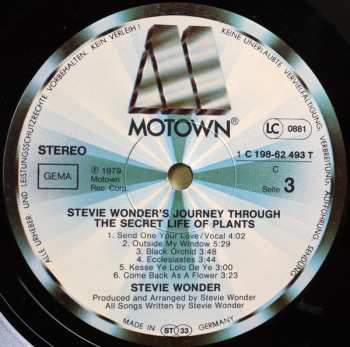 2LP Stevie Wonder: Stevie Wonder’s Journey Through The Secret Life Of Plants