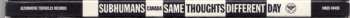 CD The Subhumans: Same Thoughts Different Day