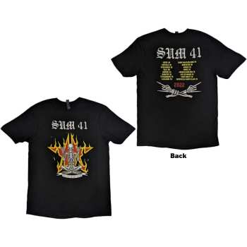 Marchandises Sum 41: Sum 41 Unisex T-shirt: Aknf Skeleton European Tour 2022 (back Print & Ex-tour) (small) S