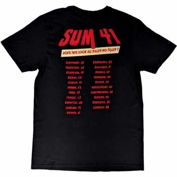 Marchandises Sum 41: Sum 41 Unisex T-shirt: Does This Look Like All Killer No Filler European Tour 2022 (back Print) (ex-tour) (small) S