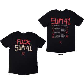 Marchandises Sum 41: Sum 41 Unisex T-shirt: Tour '24 Fuck Sum 41 (black) (back Print & Ex-tour) (small) S