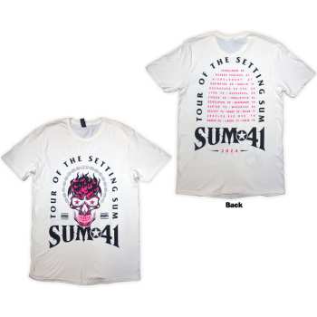 Marchandises Sum 41: Sum 41 Unisex T-shirt: Tour '24 Pink Skull (natural) (back Print & Ex-tour) (medium) M