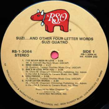 LP Suzi Quatro: Suzi... And Other Four Letter Words