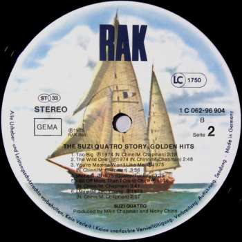 LP Suzi Quatro: The Suzi Quatro Story - 12 Golden Hits