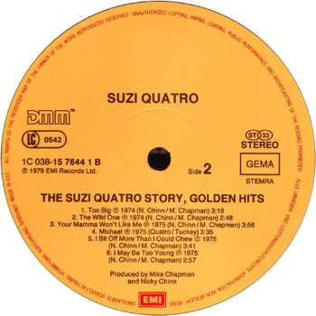 LP Suzi Quatro: The Suzi Quatro Story - 12 Golden Hits