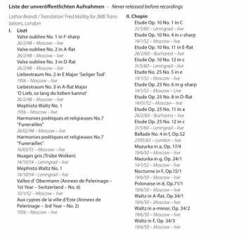 12CD/Coffret Frédéric Chopin: Sviatoslav Richter Plays Liszt & Chopin