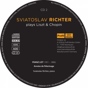 12CD/Coffret Frédéric Chopin: Sviatoslav Richter Plays Liszt & Chopin