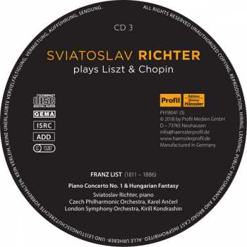 12CD/Coffret Frédéric Chopin: Sviatoslav Richter Plays Liszt & Chopin