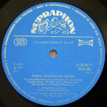 2LP Symposium Musicum: Česká Renesanční Hudba / Czech Renaissance Music (2xLP)